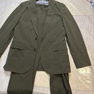 J. Crew Ludlow Men's 38R Green Olive Slim Fit Cotton 2 Piece 32x30 (34x28)